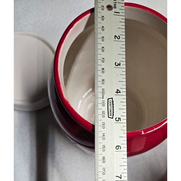 Holiday Time Red Snowflake‎ Ceramic Cookie Jar - Picture 6 of 7